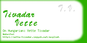 tivadar vette business card